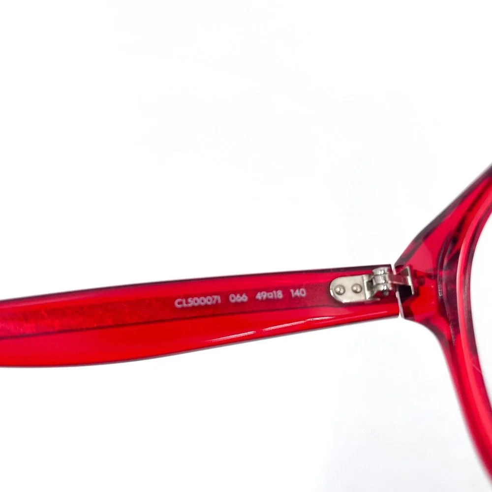 Celine‎ Red Acetate Eyeglasses Frames CL50007i Full Rim Transparent Italy